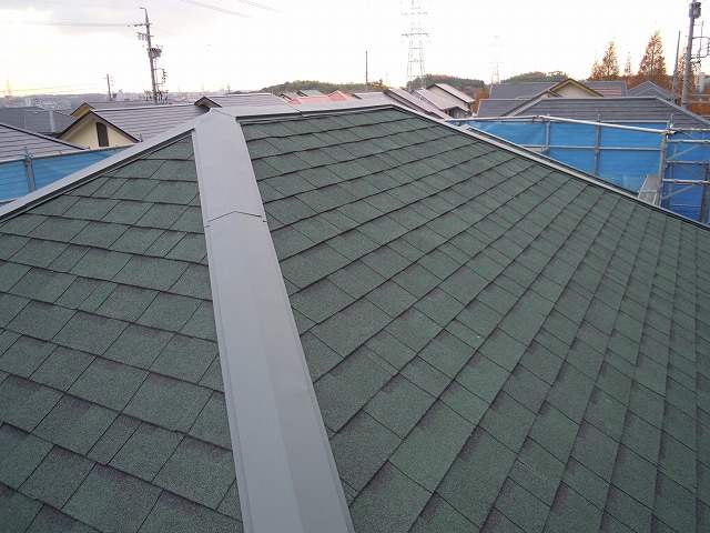 アスファルトシングルの施工完了